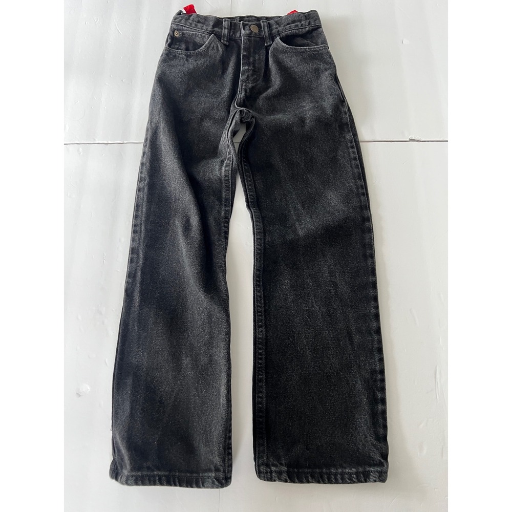 Wrangler Boys 10 Slim Black Jeans Adjustable Waist 5LOBWCB Straight Leg Denim